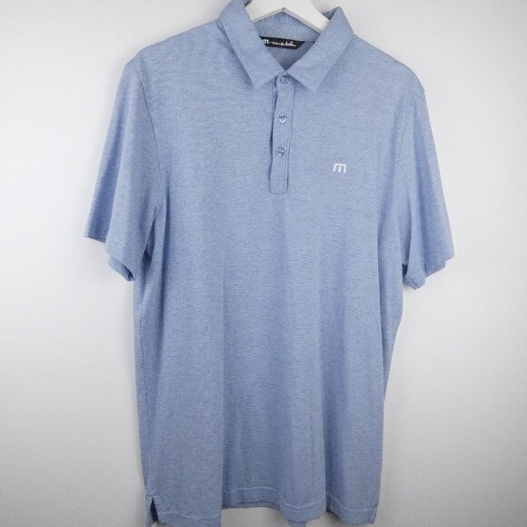 Travis Mathew Polo Golf Shirt Short Sleeve Mens Large Blue Pima Cotton Collared - Picture 15 of 15
